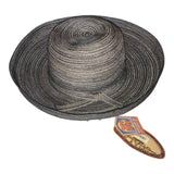 SCALA Collection Womens Black & Gray Multi-stripe Upturned Brim Sun Hat with UV Protection UPF 50