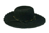 SCALA Womens Wide Brim Straw Sun Hat with Embellished Band