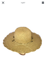 SCALA Womens Wide Brim Straw Sun Hat with Embellished Band