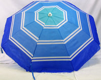 6' Beach Umbrella Blue Striped from George J. Marshall
