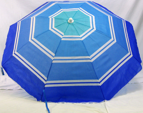 6' Beach Umbrella Blue Striped from George J. Marshall