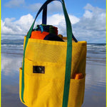 Saltwater Canvas Dolphin Beach Bag Yellow Green Medium Heavy Duty Mesh