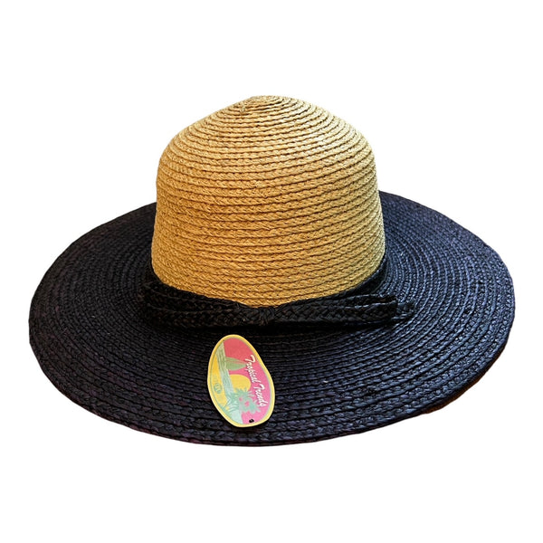 Tropical Trends Womens Wide-Brimmed Straw Beach Sun Hat