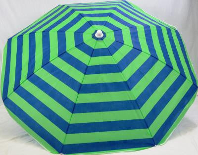 6' Beach Umbrella Copa Cabana Stripe SPF50 Blue/Green