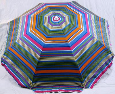 6' Beach Umbrella Rainforest Striped with Sling Pack by Baja Beach